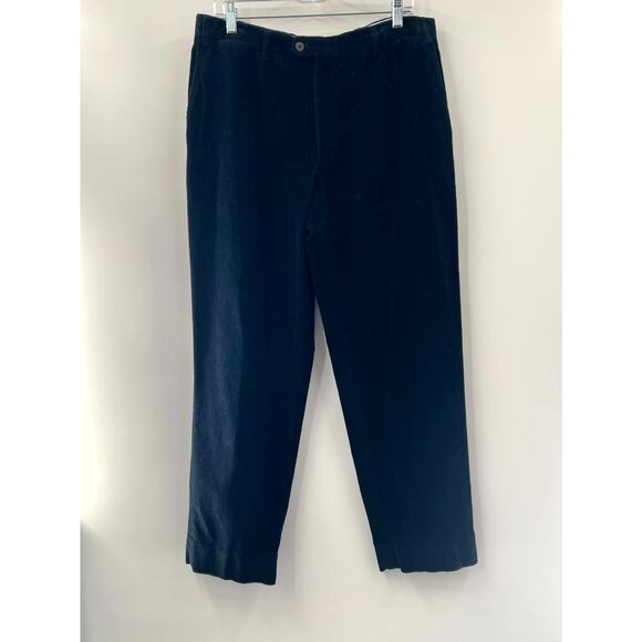 Canali Men's Black Solid Corduroy Mid Rise Dress Pants Size 52 (US 35) - Picture 1 of 8